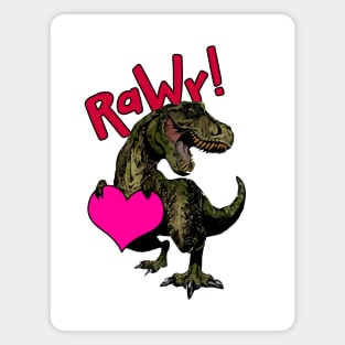 Cute T-Rex Valentines Day Illustration Magnet